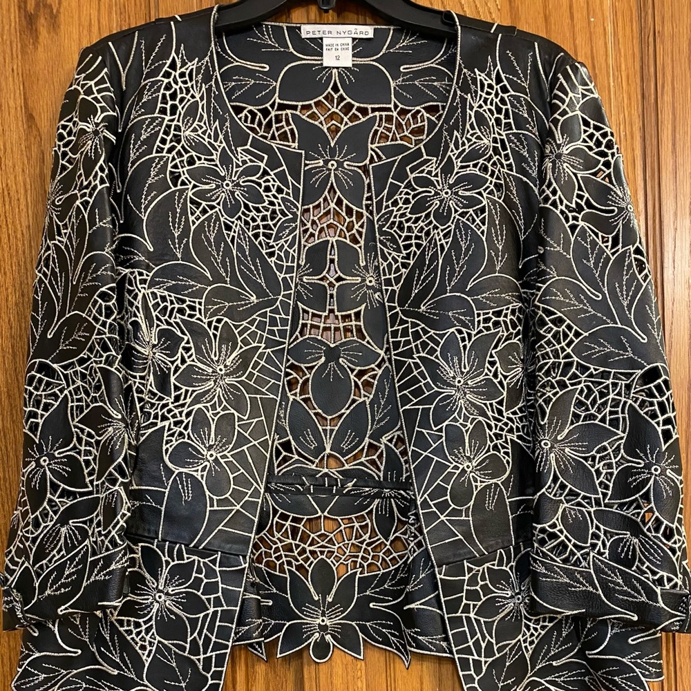 Nygard Black and White leather jacket